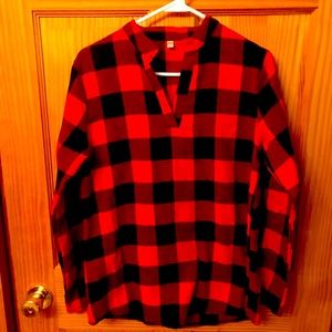 Pull over flannel Buffalo plaid shirt